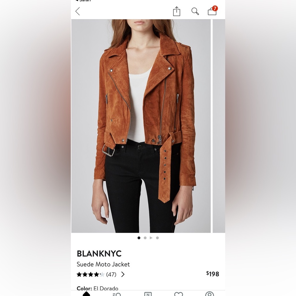 Blank NYC Suede Moto Jacket (excellent condition)